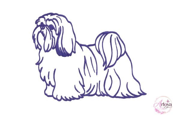 Afghan Hound Embroidery Design
