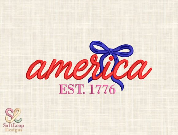 America Est. 1776 Embroidery Design