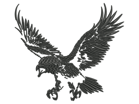 Attacking Eagle Embroidery