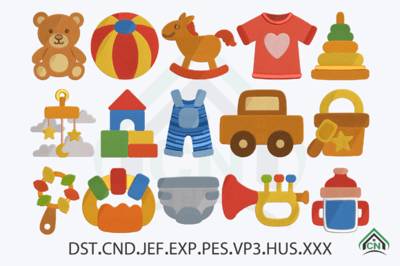Baby Toy Essentials Embroidery Design