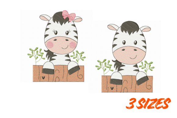 Baby Zebra Couple Embroidery Set