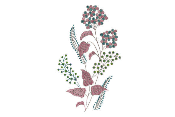 Botanical Leaf Ornament Embroidery