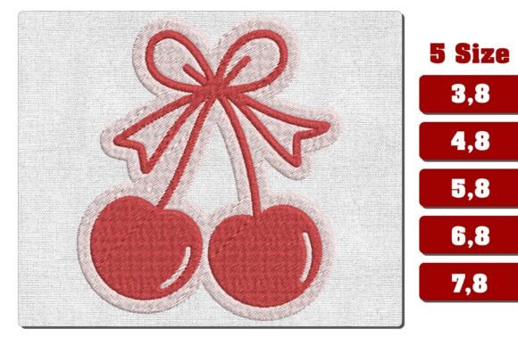Cherry Bow Machine Embroidery Design