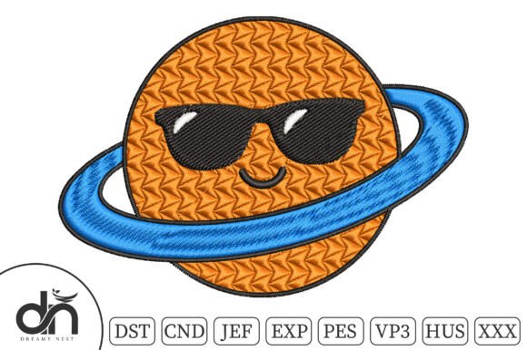 Cool Planet Saturn Sunglasses Embroidery