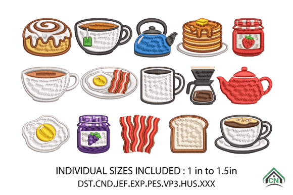 Cozy Breakfast Mini Embroidery X15 File