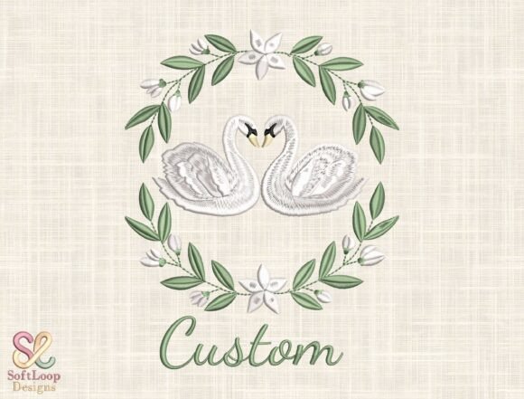 Custom Swan Embroidery Design