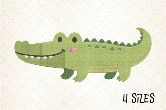 Cute Baby Crocodile Embroidery Design