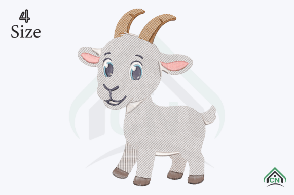 Cute Baby Goat Embroidery Design