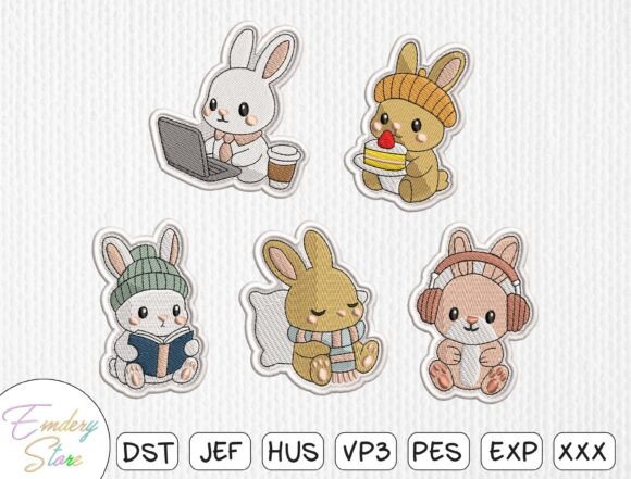 Cute Bunny Patch Embroidery Bundle