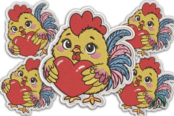 Cute Chicken Embroidery Design