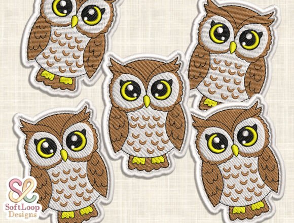 Cute Owl Patch Embroidery Design