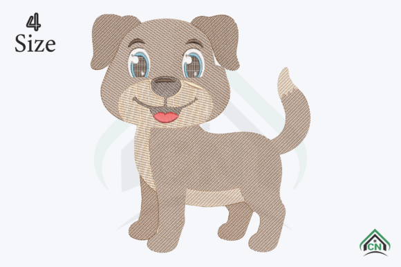Cute Puppy Embroidery Design