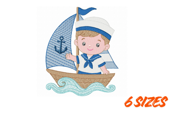 Cute Sailor Boy Embroidery Design