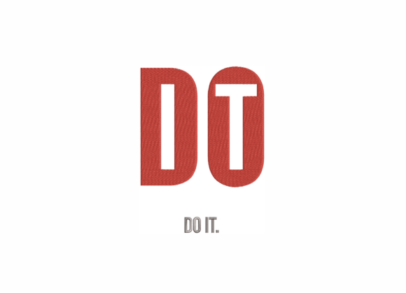 DO IT Negative Space Embroidery Design