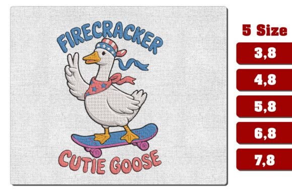 Firecracker Cutie Goose Embroidery File