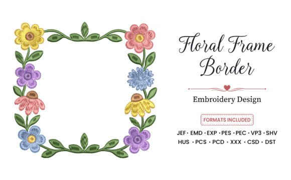 Floral Frame Border Embroidery Design
