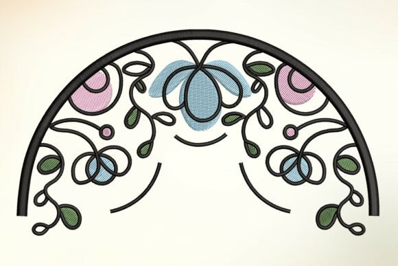 Floral Wreath Embroidery Design