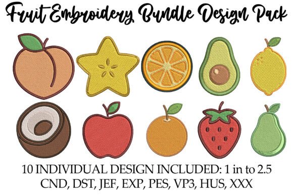 Fruit Embroidery Bundle Design Pack