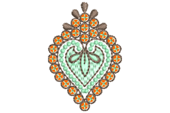 Heart Ornament Embroidery Design