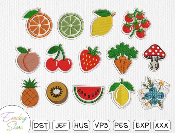 Mega Fruit Vegetable Embroidery Patch