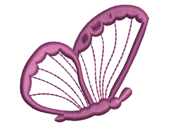 Minimal Purple Butterfly Embroidery