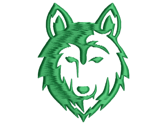 Minimal Wolf Face Embroidery