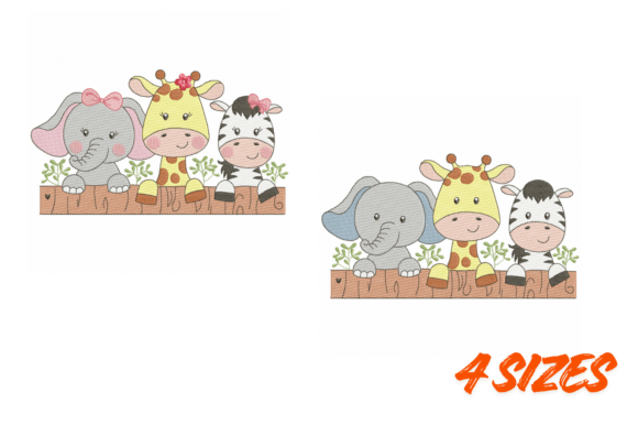 Safari Trio Boy Girl Embroidery Set