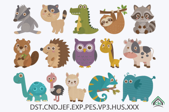 Whimsical Animals Embroidery Bundle