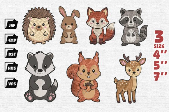 Woodland Animals Embroidery Bundle
