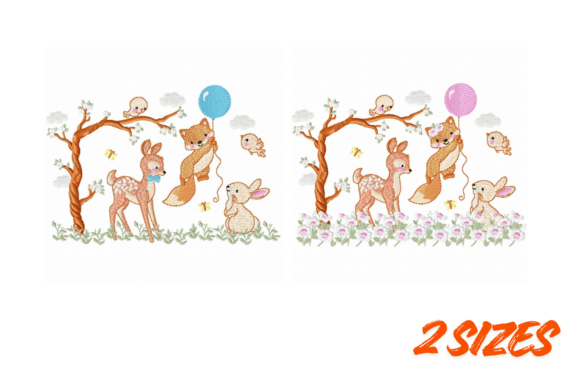 Woodland Baby Animals Embroidery Design